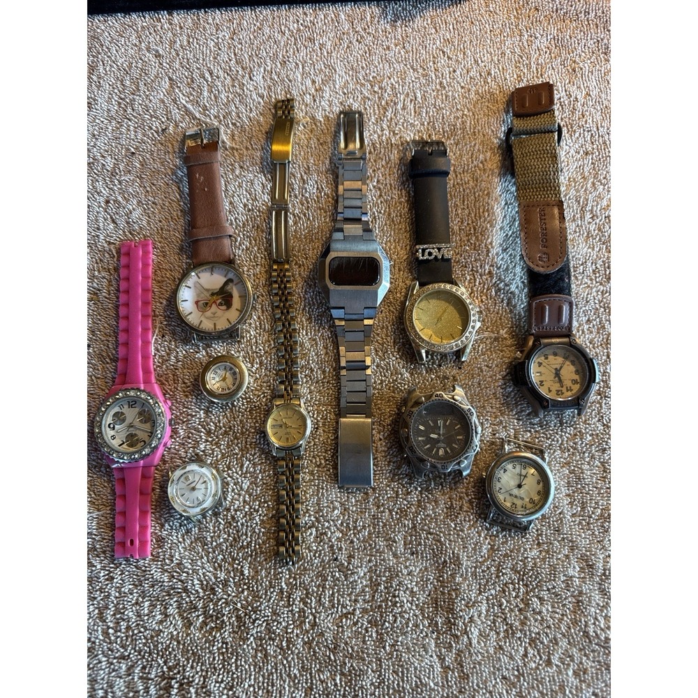 Mixed Watch Lot (10+) Parts/Repair – Citizen, Fashion, Vintage, Untested Bundle